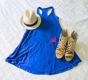 My 10 Item Summer Wardrobe- Blue Dress with Wedges